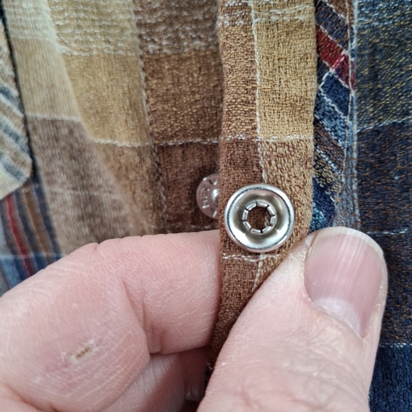 Vintage Kennington California Western Pearl Snap‎ Shirt Mens Size Large Plaid - Picture 4 of 11